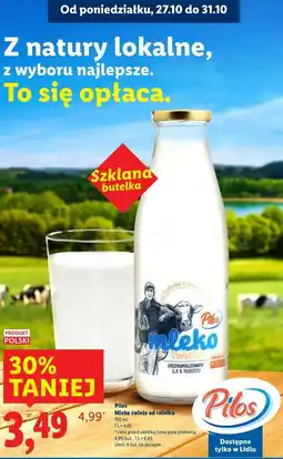 Lidl Mleko prosto od rolnika Pilos oferta