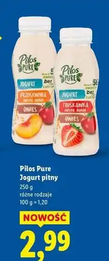 Lidl Jogurt truskawka - banan owies Pilos Pure oferta