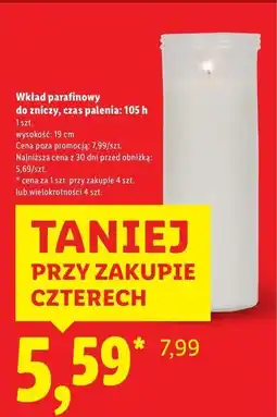 Lidl Wkład parafinowy 105 h oferta