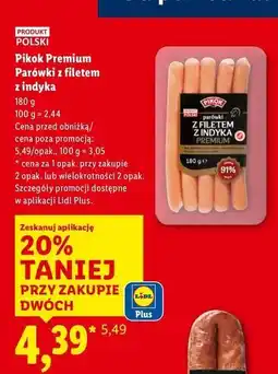 Lidl Parówki z indyka Pikok oferta