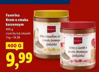 Lidl Krem o smaku korzennym crunchy Favorina oferta