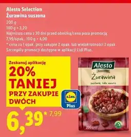 Lidl Żurawina suszona Alesto oferta