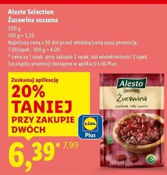 Lidl Żurawina suszona Alesto oferta