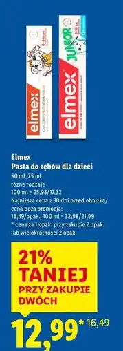 Lidl Pasta do zębów dla dzieci 0-6 Elmex oferta