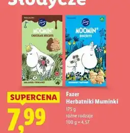 Lidl Herbatniki czekoladowe muminki Fazer oferta