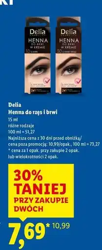 Lidl Henna kremowa do brwi 3.0 ciemny brąz Delia Eyebrow Expert oferta