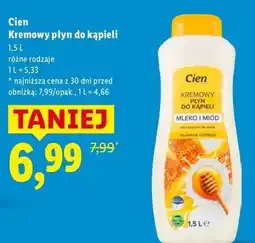 Lidl Kremowy płyn do kąpieli mleko i miód Cien oferta