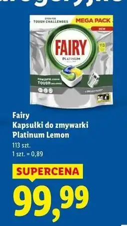 Lidl Kapsułki do zmywarki lemon Fairy Platinum oferta