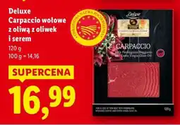 Lidl Carpaccio Deluxe wołowe z oliwą z oliwek i serem oferta