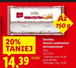 Lidl Strucla z nadzieniem marcepanowym Favorina oferta