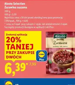 Lidl Żurawina suszona Alesto Selection oferta