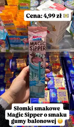 Intermarche Słomki smakowe Quick Milk Magic Sipper o smaku gumy balonowej oferta