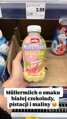Intermarche Napój mleczny Müllermilch Angel Hair White Choco Pistachio Raspberry Taste oferta