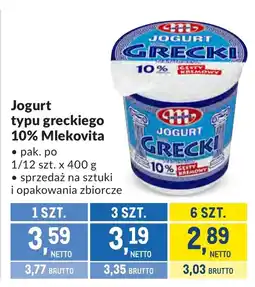 Makro Jogurt typu greckiego Mlekovita oferta