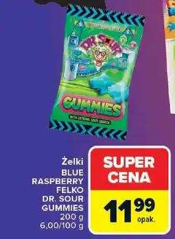 Carrefour Żelki BLUE RASPBERRY FELKO DR. SOUR GUMMIES oferta