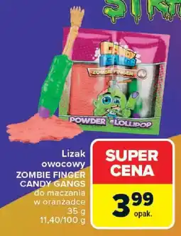 Carrefour Lizak owocowy ZOMBIE FINGER CANDY GANGS oferta