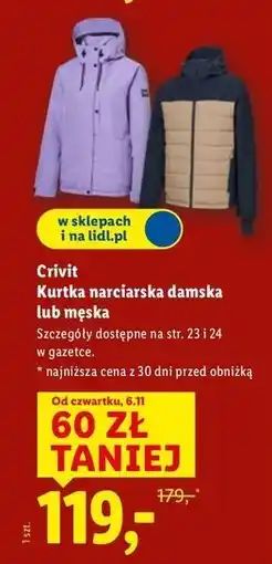 Lidl Kurkta narciarska damska Crivit oferta