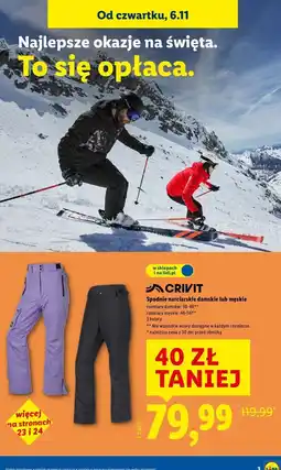 Lidl Spodnie narciarskie damskie Crivit oferta