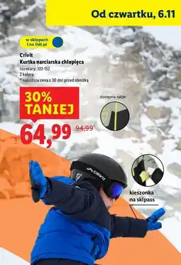 Lidl Kurtka narciarska chłopięca Crivit oferta