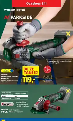 Lidl Szlifierka kątowa 20 v Parkside oferta
