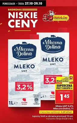 Biedronka Mleko 3.2% Mleczna Dolina oferta
