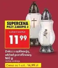 Biedronka Znicz z aplikacją wkład parafinowy 160 g oferta