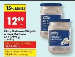 Biedronka Filety śledziowe wiejskie w oleju Marinero oferta