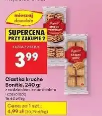 Biedronka Ciasteczka kruche z nadzieniem owocowym i polewą kakaową Bonitki oferta