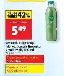 Biedronka Smoothie jabłko szparagi&limonka Vital Fresh oferta