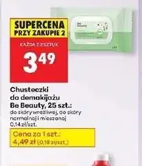 Biedronka Chusteczki do demakijażu cery normalnej i mieszanej Be Beauty Face Expertiv oferta
