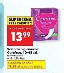 Biedronka Wkładki large Carefree Plus oferta