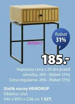 JYSK Stolik nocny HEMDRUP oferta