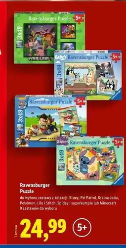 Lidl Puzzle lilo i stitch 3 x 49 el. Ravensburger oferta