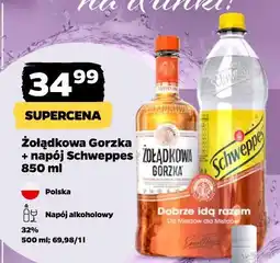 Netto Wódka + napój schwepps indian tonic 850 ml Żołądkowa Gorzka Tradycyjna oferta