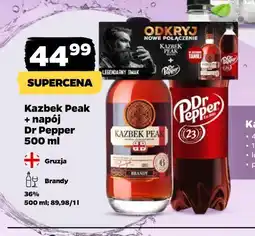Netto Brandy + napój dr.pepper 500 ml Kazbek Peak Aged 6 Months oferta