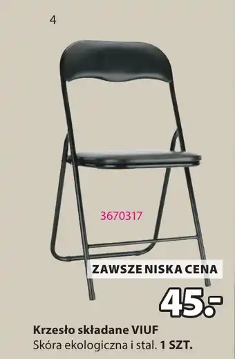 JYSK Krzesło składane VIUF oferta