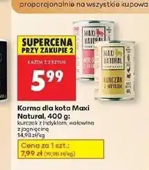 Biedronka Karma dla kota wołowina z jagnięciną Maxi Natural oferta