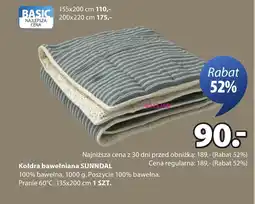 JYSK Kołdra bawełniana SUNNDAL oferta