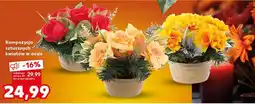 Kaufland Kompozycja sztucznych kwiatów w misie oferta