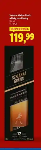 Lidl Johnnie Walker Black, whisky ze szklanką oferta