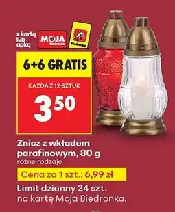 Biedronka Znicz z wkładem parafinowym, 80 g oferta