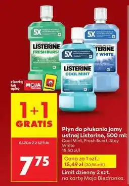 Biedronka Płyn do płukania jamy ustnej Listerine 500 ml oferta