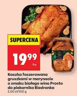 Biedronka Kaczka faszerowana gruszkami w marynacie o smaku białego wina Prosto do piekarnika Biedronka oferta