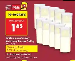 Biedronka Wkład parafinowy do zniczy Lumia, 160 g oferta