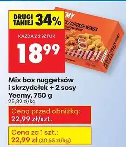 Biedronka Mix box nuggetsów i skrzydełek + 2 sosy Yeemy, 750 g oferta