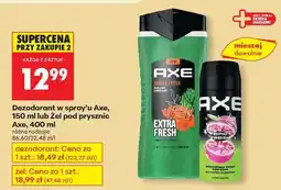 Biedronka Dezodorant w spray’u Axe, 150 ml lub Żel pod prysznic Axe, 400 ml oferta