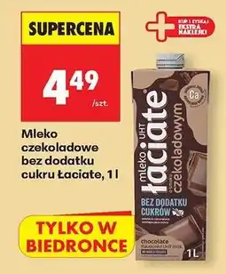 Biedronka Mleko czekoladowe bez dodatku cukru łaciate, 1l oferta