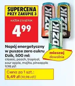 Biedronka Napój energetyczny w puszce zero cukru Dzik, 500 ml oferta