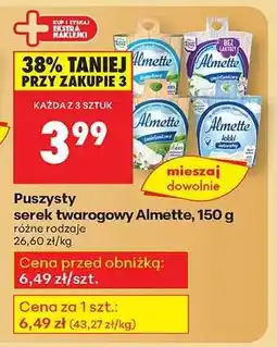 Biedronka Puszysty serek twarogowy Almette, 150 g oferta