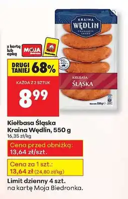 Biedronka Kiełbasa Śląska Kraina Wędlin 550 g oferta